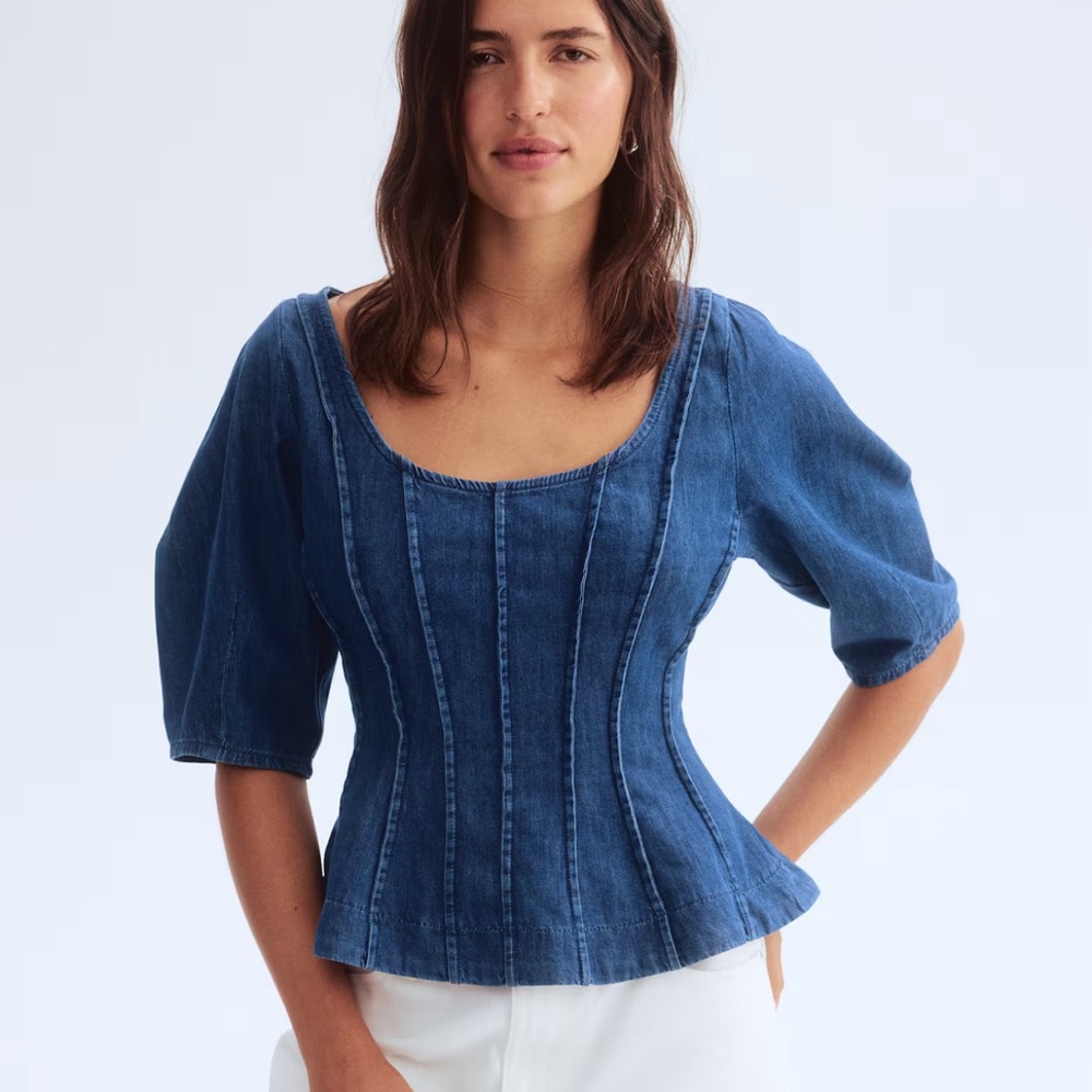 H&M Blue Denim Blouse